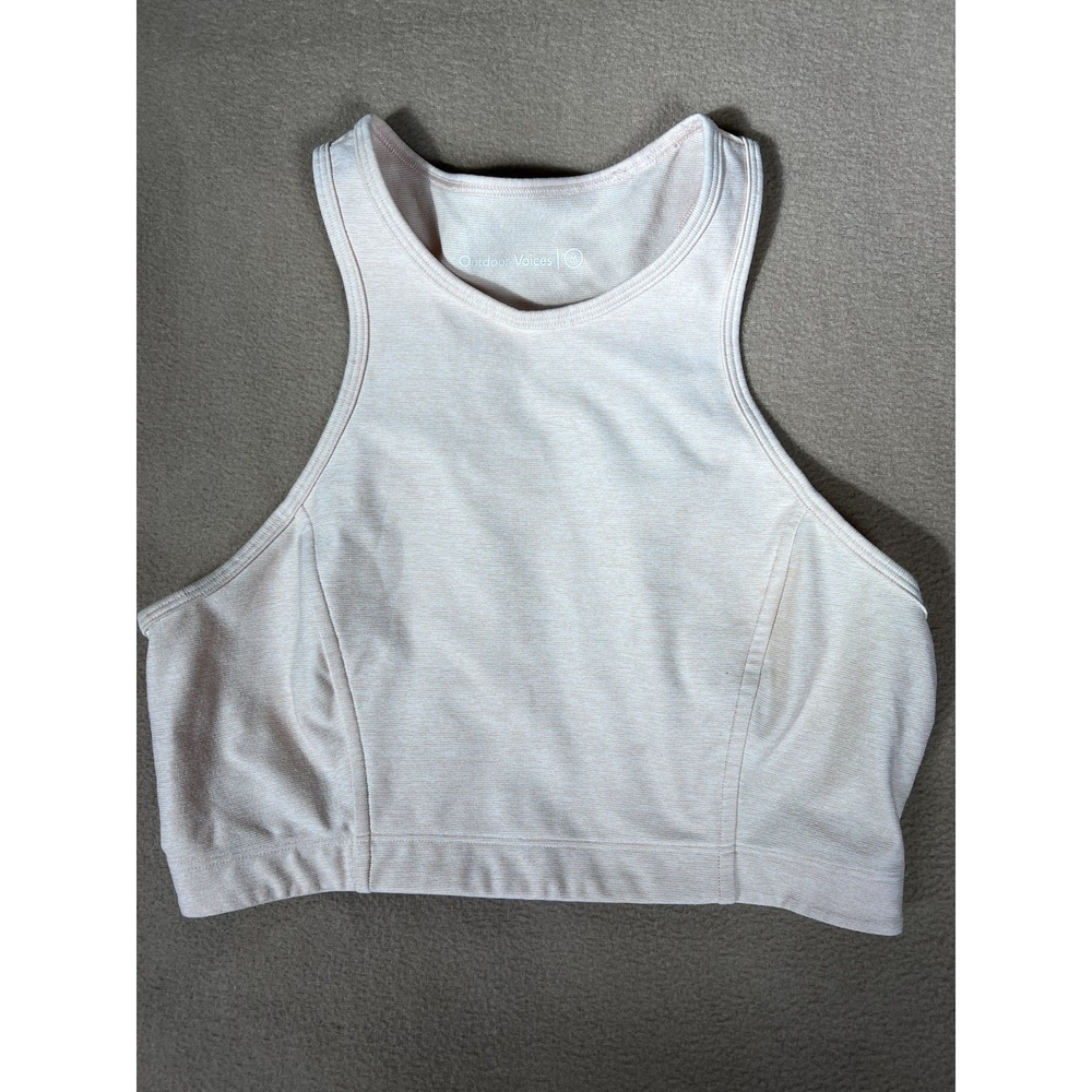 Outdoor Voices Crop Tank Sports Bra Athletic Medium Pink High Neck Racerback